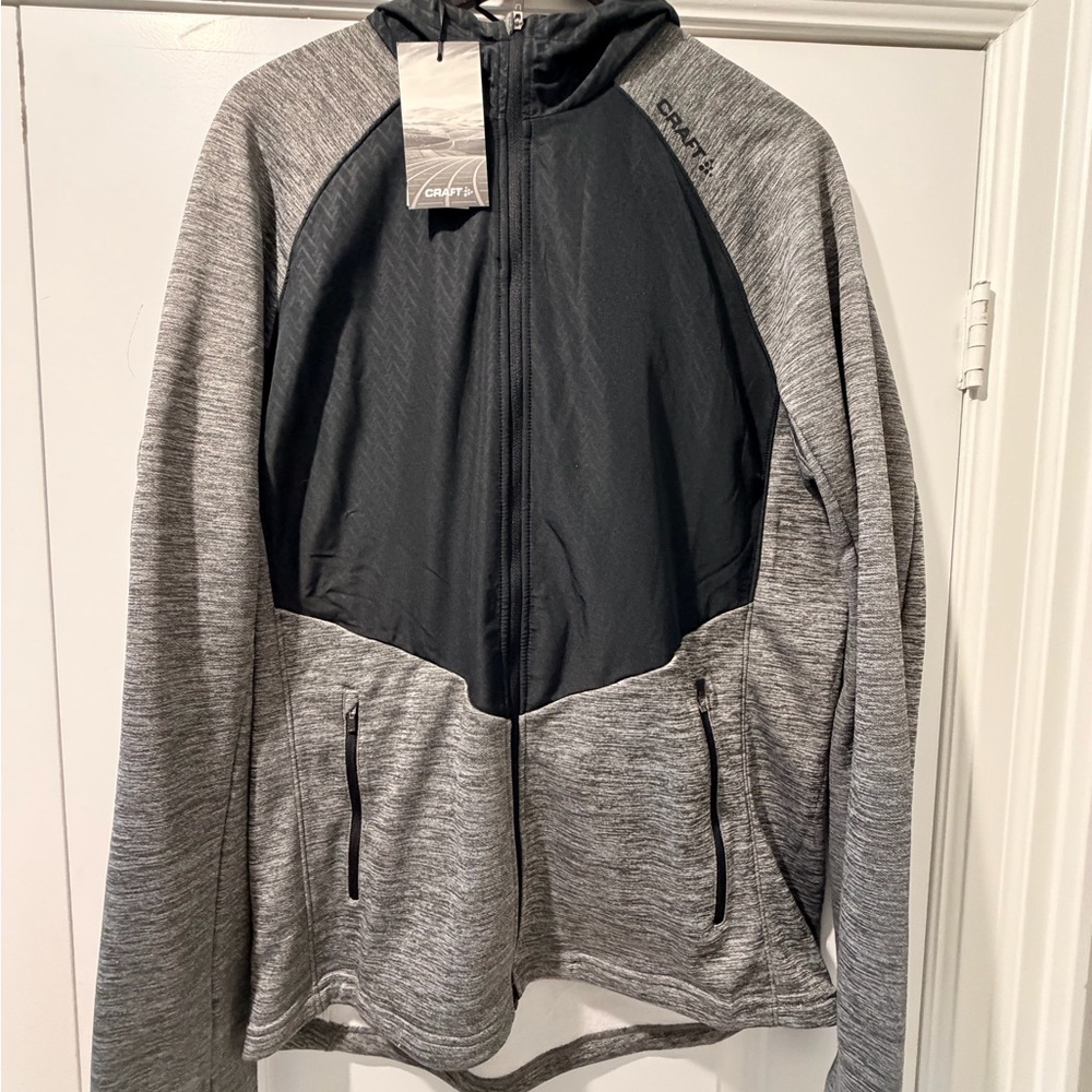 Craft Men's Gray and Black Full-Zip Hoodie